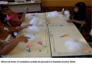Oficina de Artes: O verdadeiro sentido da páscoa(I.E.E Oswaldo Aranha/ 2014) 
 