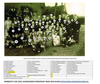 DEZE FOTO IS GEMAAKT BIJ HET 50-JARIG HUWELIJKSJUBILEUM VAN PIET BOELENS EN JANKE KOOY
1 Johanna de Jong 2 Coba v. Vliet-W...