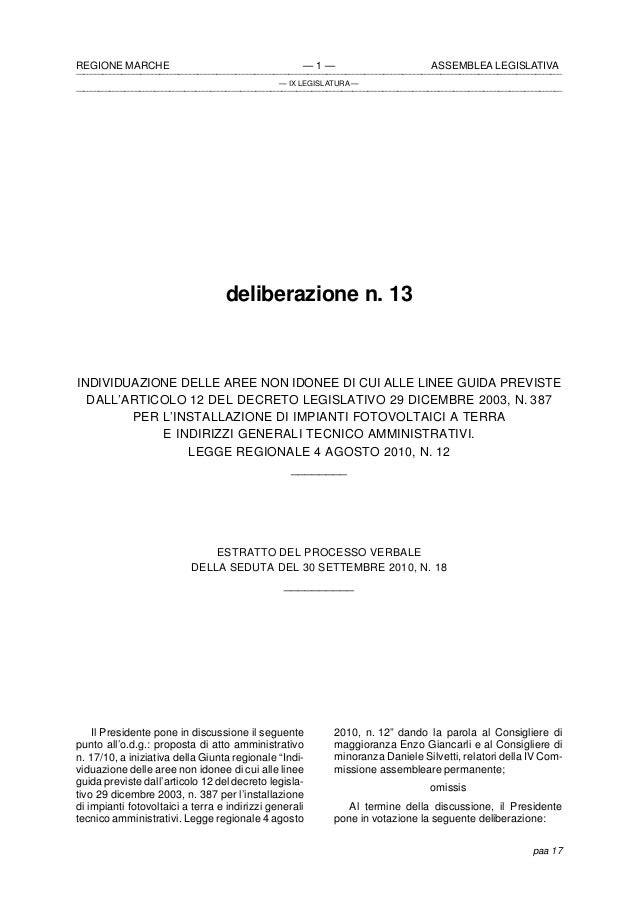 Fotovoltaico A Terra Deliberazione Am17 9