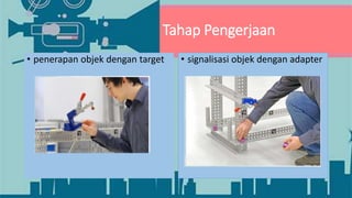 Tahap Pengerjaan
• penerapan objek dengan target • signalisasi objek dengan adapter
 