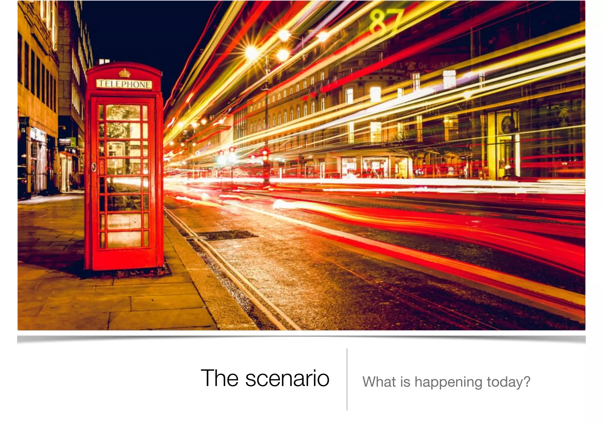 The scenario What is happening today?
 