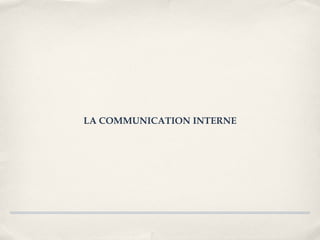 LA COMMUNICATION INTERNE
 