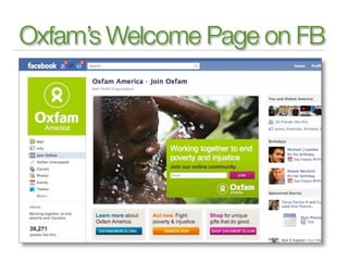 Oxfam’s Welcome Page on FB
 