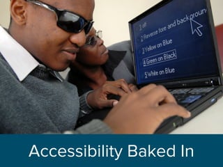 Accessibility Baked In
 
