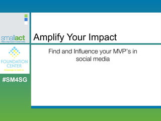 Amplify Your Impact Find and Influence your MVP’s in social media 