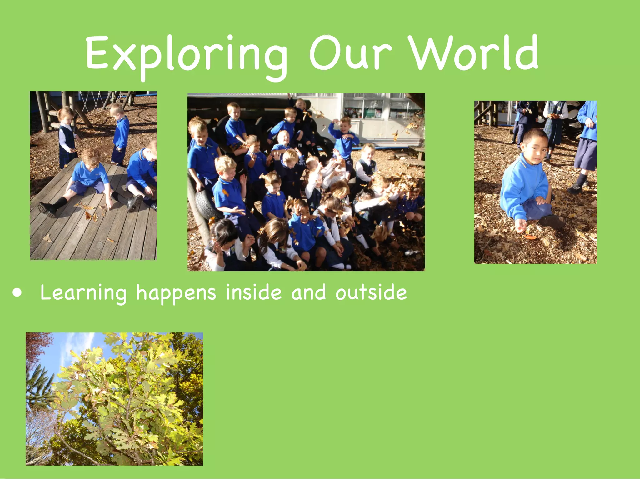 Exploring Our World



• Learning happens inside and outside
 