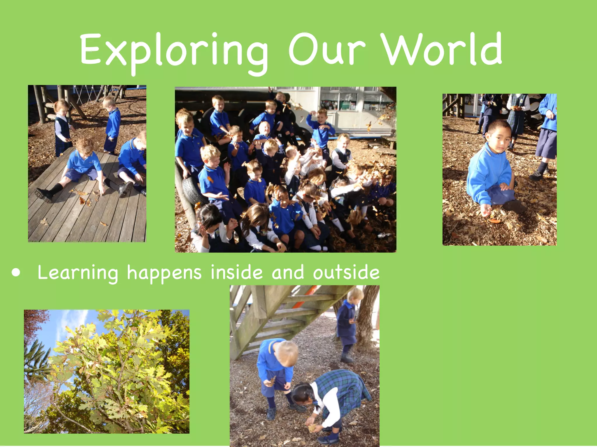 Exploring Our World



• Learning happens inside and outside
 