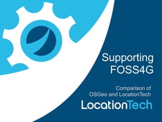 Comparison of 
OSGeo and LocationTech
Supporting 
FOSS4G
 