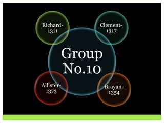 Richard- 
Group 
No.10 
1311 
Clement- 
1317 
Brayan- 
1354 
Allister- 
1373 
 