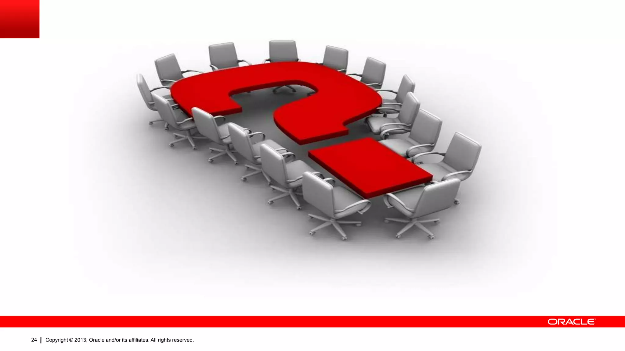 24

Copyright © 2013, Oracle and/or its affiliates. All rights reserved.

 