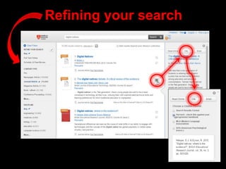 Refining your search
 