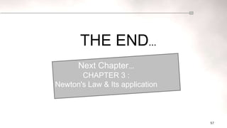 57
THE END…
Next Chapter…
CHAPTER 3 :
Newton's Law & Its application
 