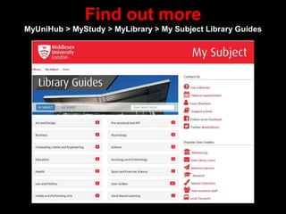 Find out more
MyUniHub > MyStudy > MyLibrary > My Subject Library Guides
 