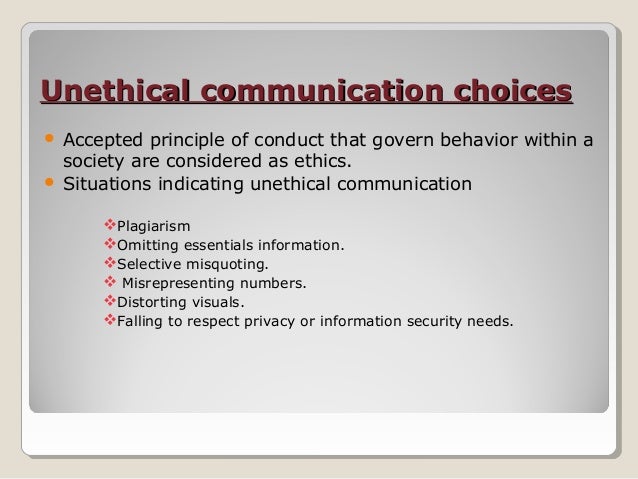 Examples of unethical communication in business picture