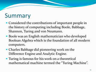 Foundation of computing history final | PDF