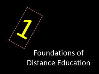 Foundations of
Distance Education
 