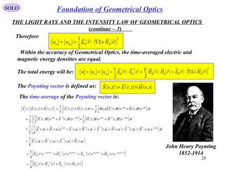 Foundation of geometrical optics | PPT