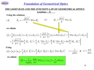 Foundation of geometrical optics | PPT