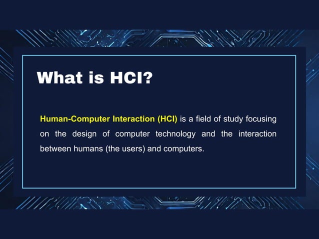 Foundation of Human-Computer Technology. | PPT