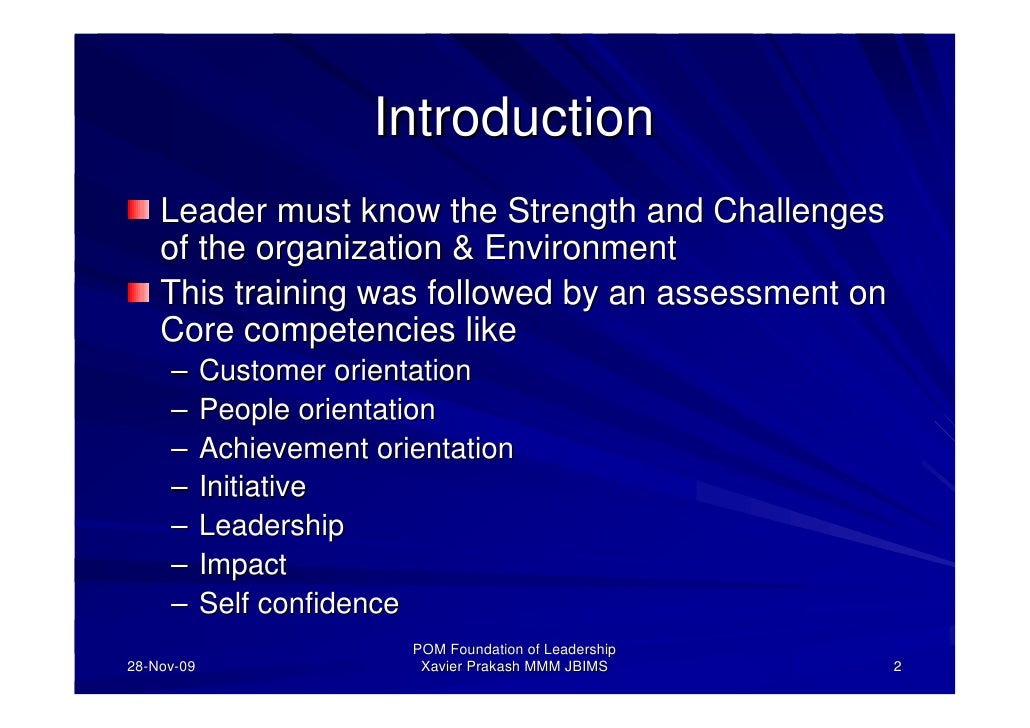 Foundation Of Leadership