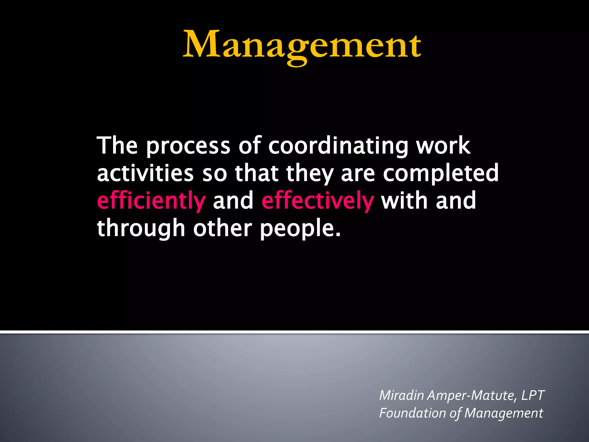 Foundation of management Chapter 1 | PPTX