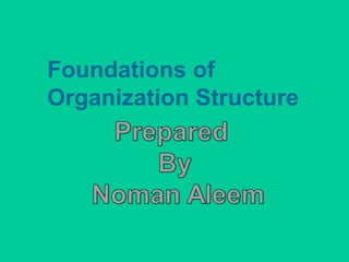 Foundations of
Organization Structure
 