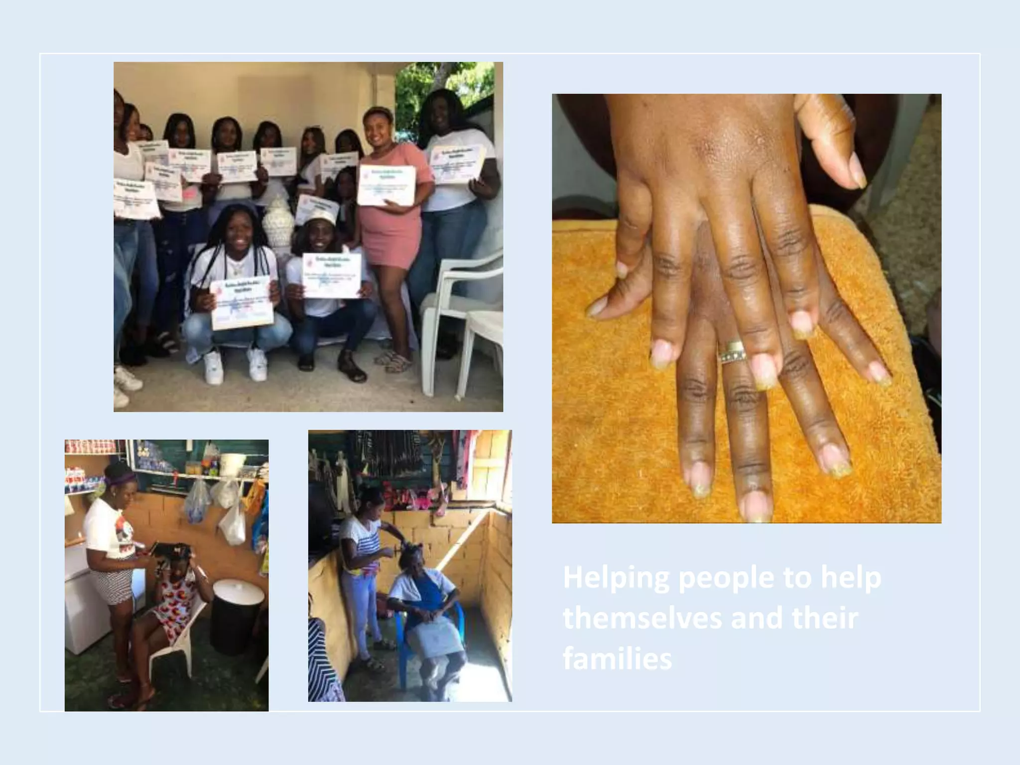 Helping people to help
themselves and their
families
 