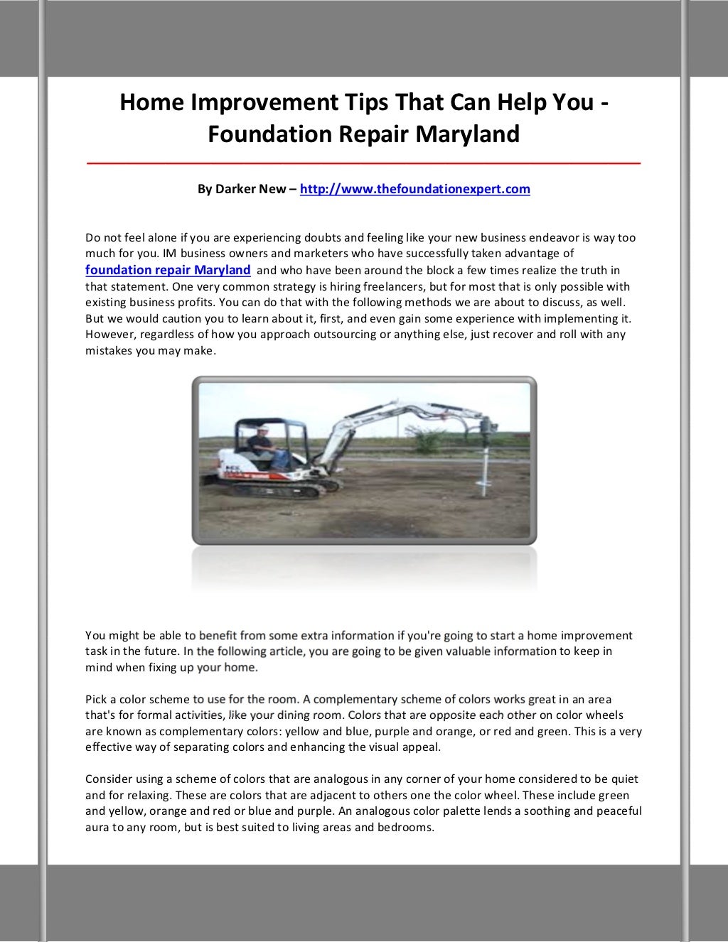 Foundation repair maryland