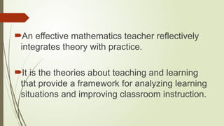 Foundations of Mathematics Teaching and Learning: Integrating Theory ...