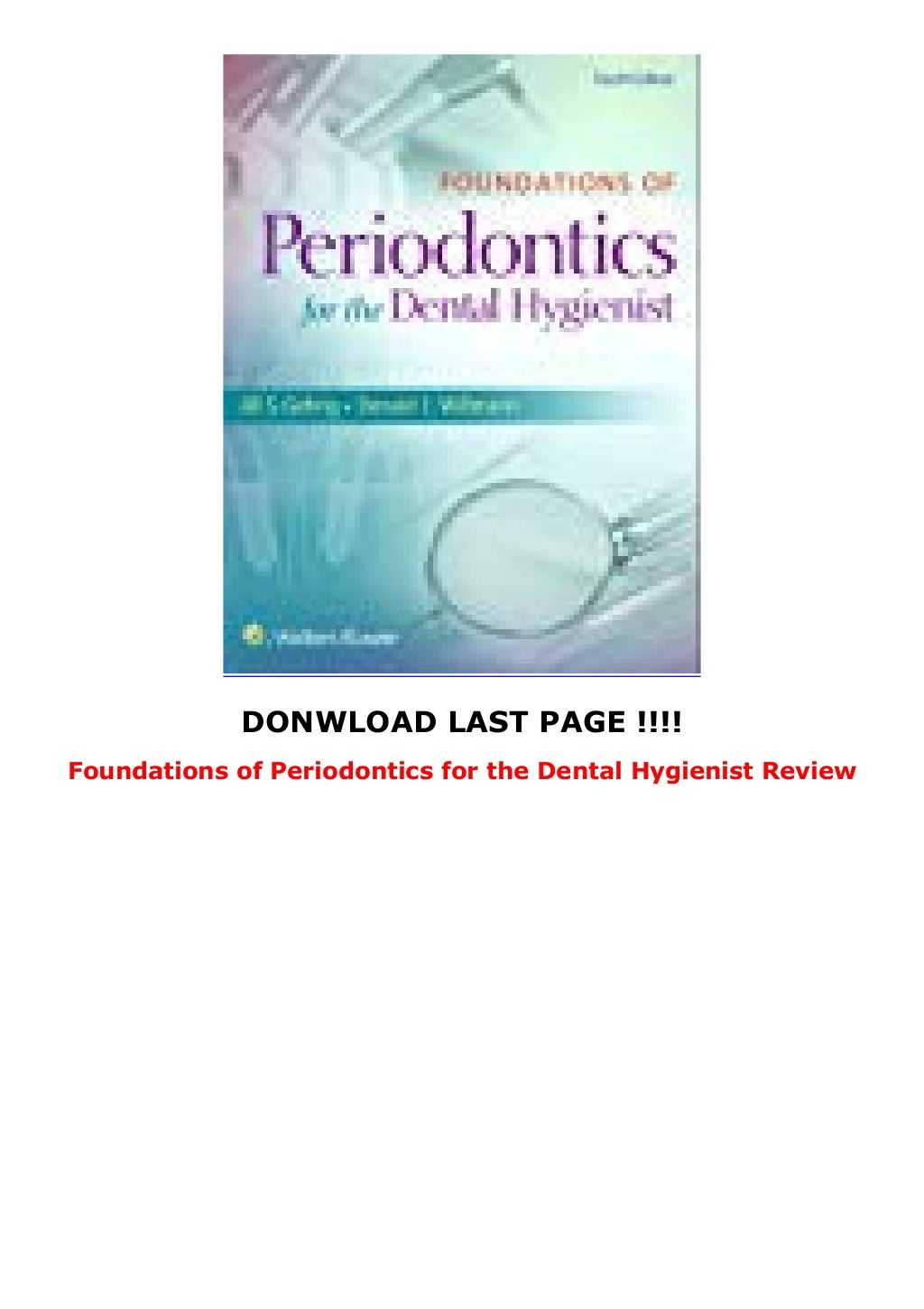 Foundations of Periodontics for the Dental Hygienist Review