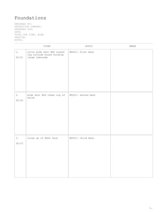 Mv Script Foundations 2 MV script draft 2 Lola Morris | PDF