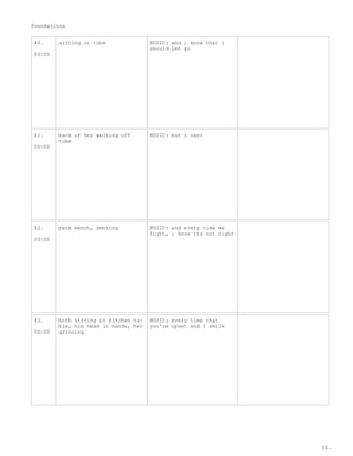 Mv Script Foundations 2 MV script draft 2 Lola Morris | PDF