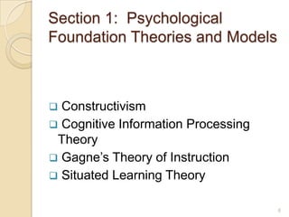 It is the presentation and provision of examples, practice, and feedback.