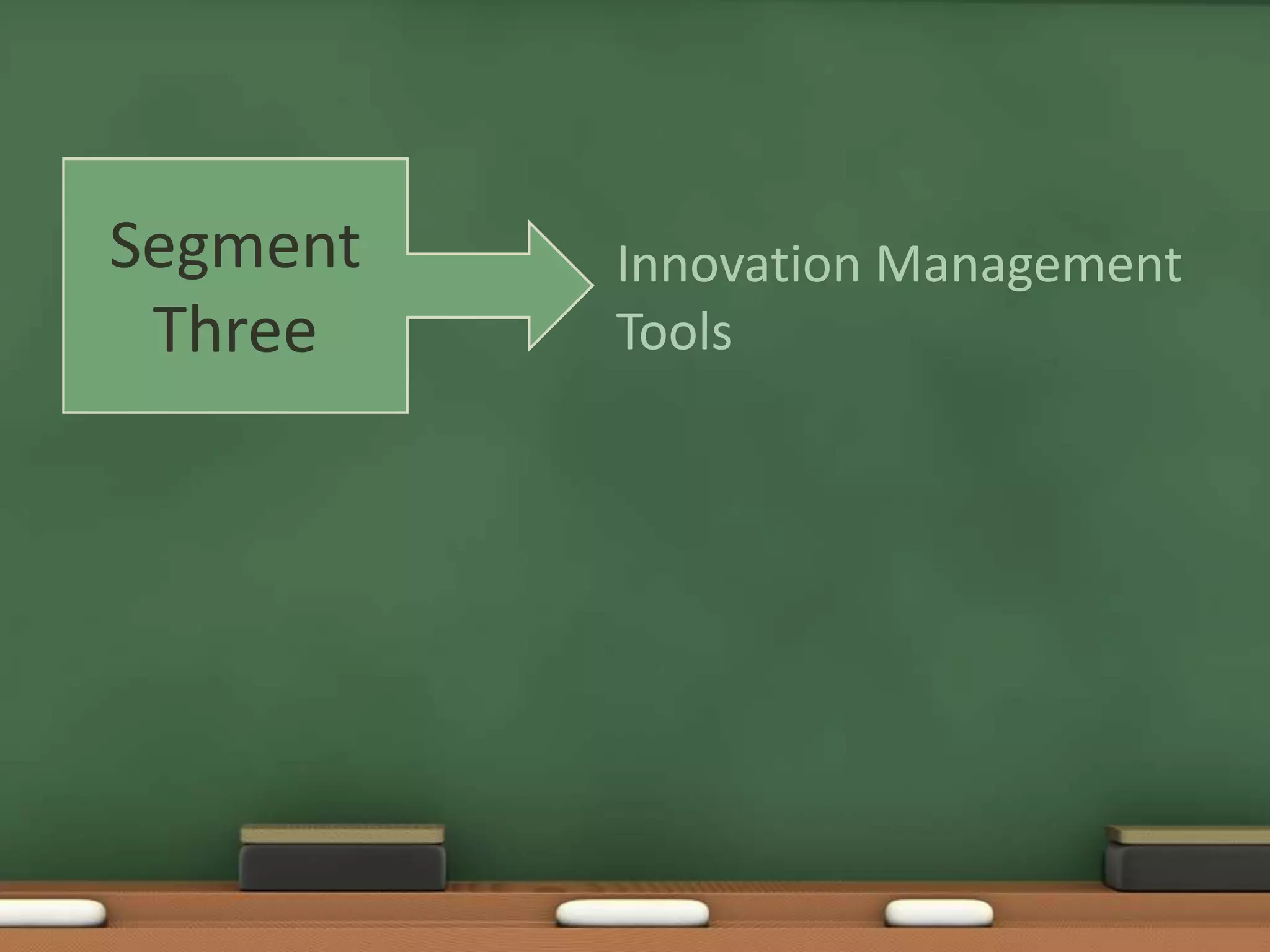 Segment   Innovation Management
 Three    Tools
 