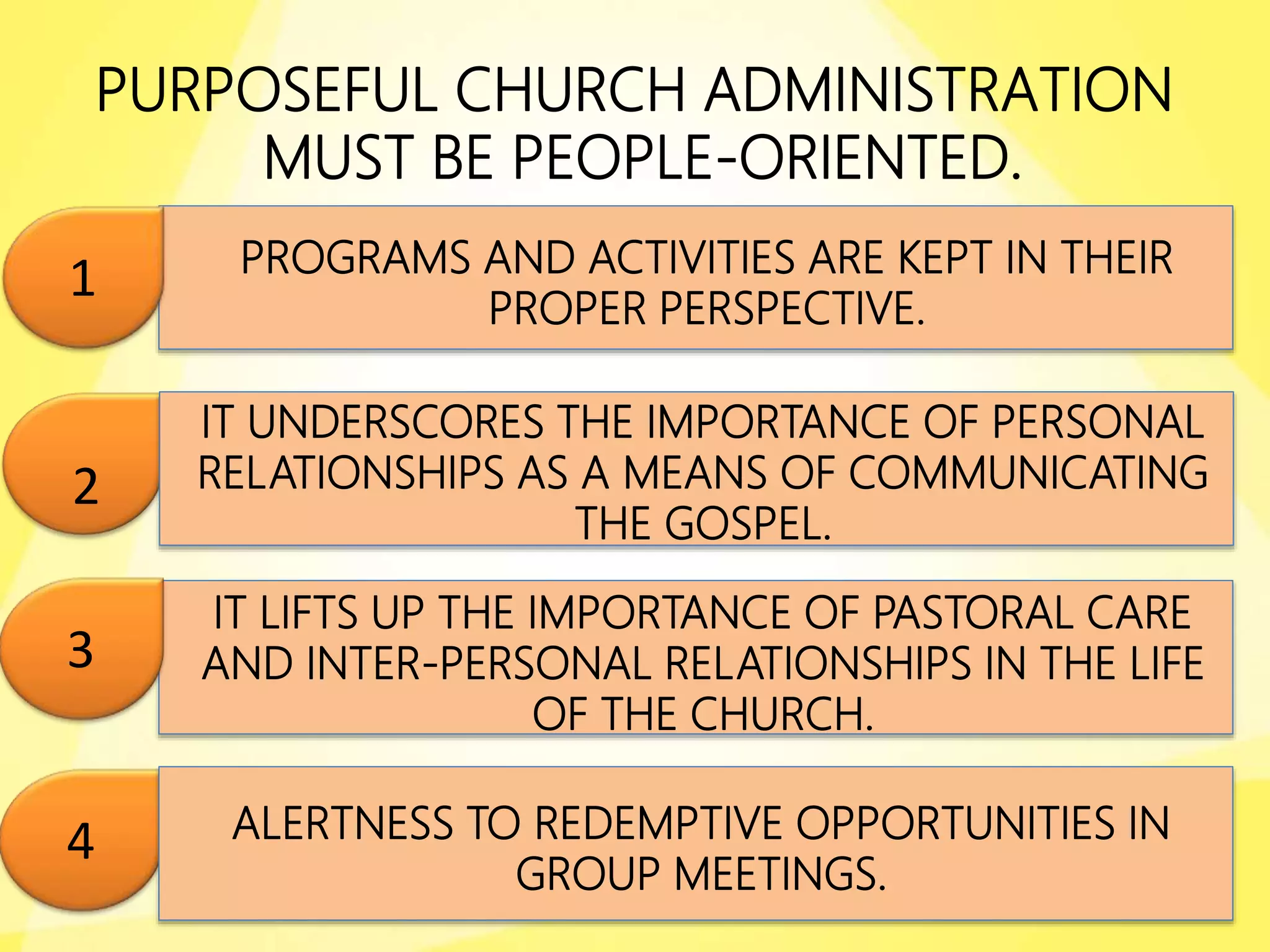 Church Management Presentation Examples FOUNDATIONS FOR PURPOSEFUL CHURCH ADMINISTRATION (Lecture).ppt