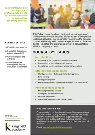 Foundations in competitive tendering | PDF