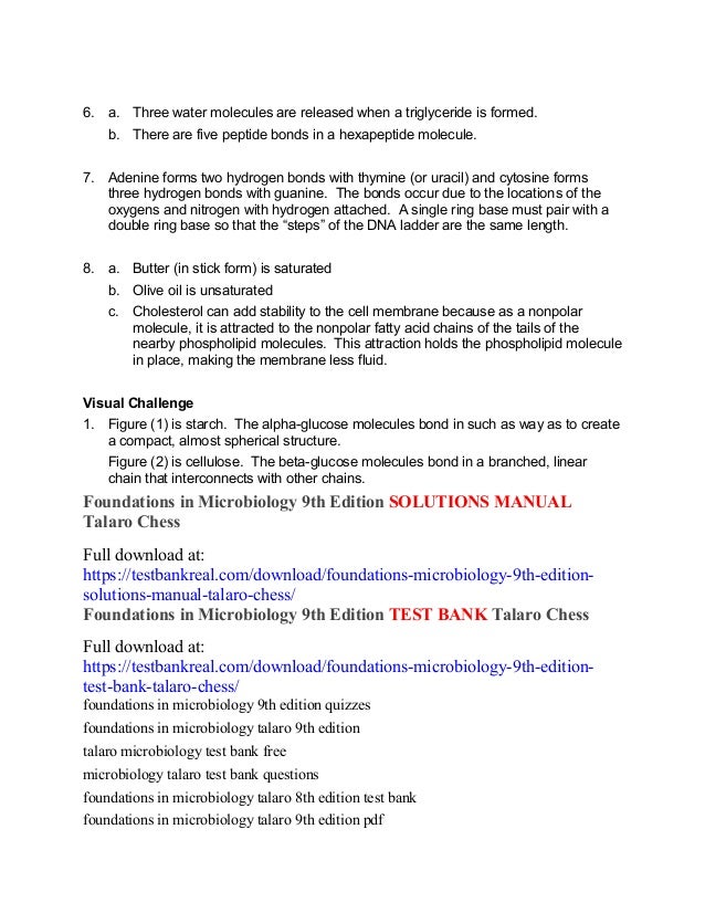 Foundations in microbiology 9th edition solutions manual talaro chess