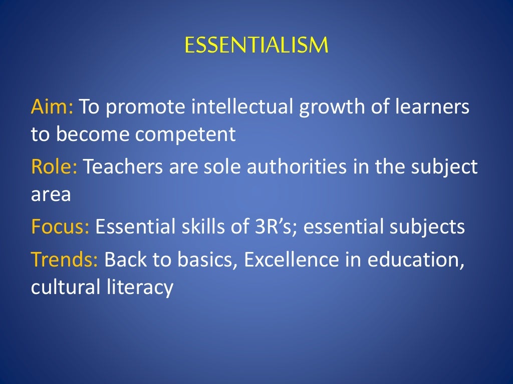 Foundations of a curriculum