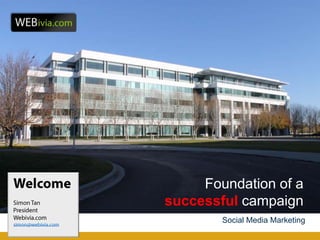 Foundation of a
successful campaign
        Social Media Marketing
 