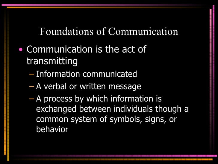 Foundations of communication
