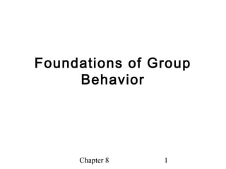 Chapter 8 1
Foundations of Group
Behavior
 