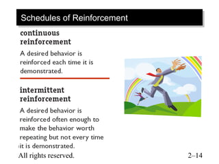 Schedules of Reinforcement
Schedules of Reinforcement




© 2003 Prentice Hall Inc.
All rights reserved.         2–14
 