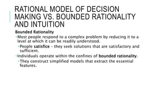 Foundations of individual decision making, groups, teams | PPTX