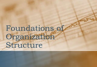 Foundations of
Organization
Structure

 