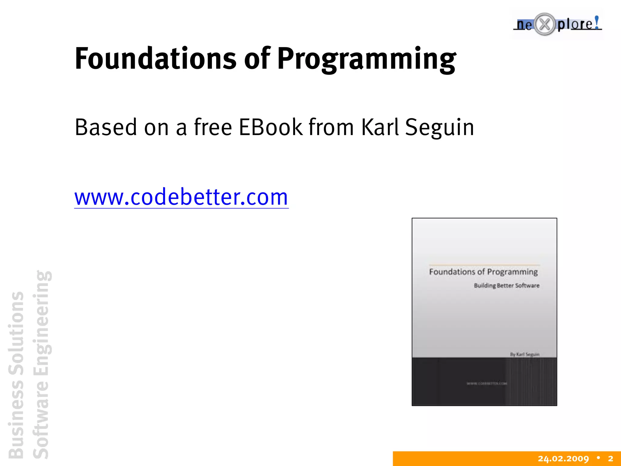Foundations of programming | PPT