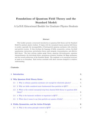 Foundations of Quantum Field Theory and the Standard Model: A Graduate ...