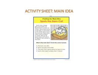 ACTIVITY	SHEET:	MAIN	IDEA
 