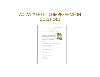 ACTIVITY	SHEET:	COMPREHENSION	
QUESTIONS
 