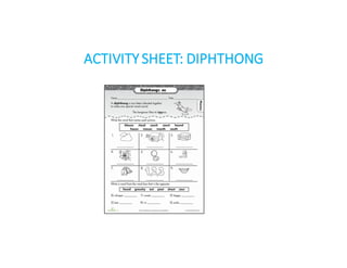 ACTIVITY	SHEET:	DIPHTHONG
 
