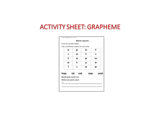 ACTIVITY	SHEET:	GRAPHEME
 